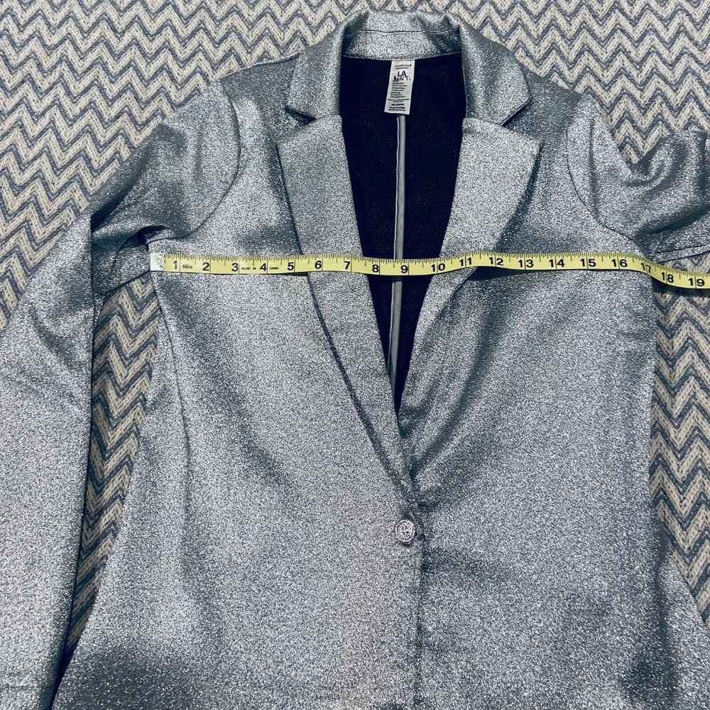 Weissman Metallic Silver Dance Costume 2-Piece Suit (Blazer & Pants) Adult Medi - Picture 12 of 13